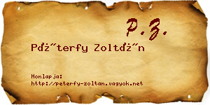 Péterfy Zoltán névjegykártya