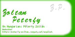 zoltan peterfy business card